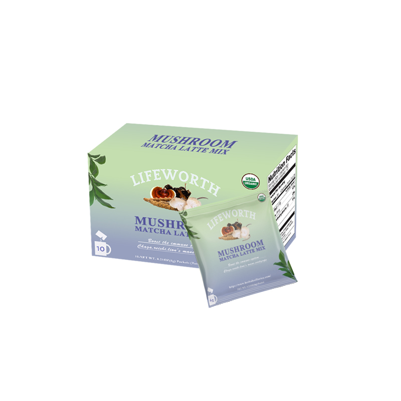 Lifeworth mushroom matcha drink mix