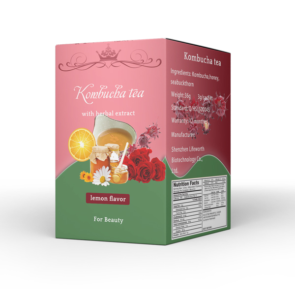 Lifeworth organic fermented kombucha bacteria tea drink with hibiscus for beauty